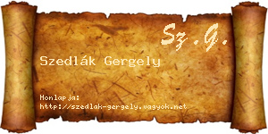 Szedlák Gergely névjegykártya