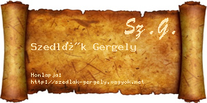 Szedlák Gergely névjegykártya